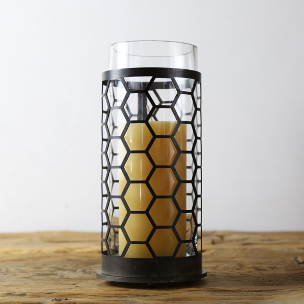 8.5" Metal Candle Sleeve Honeycomb